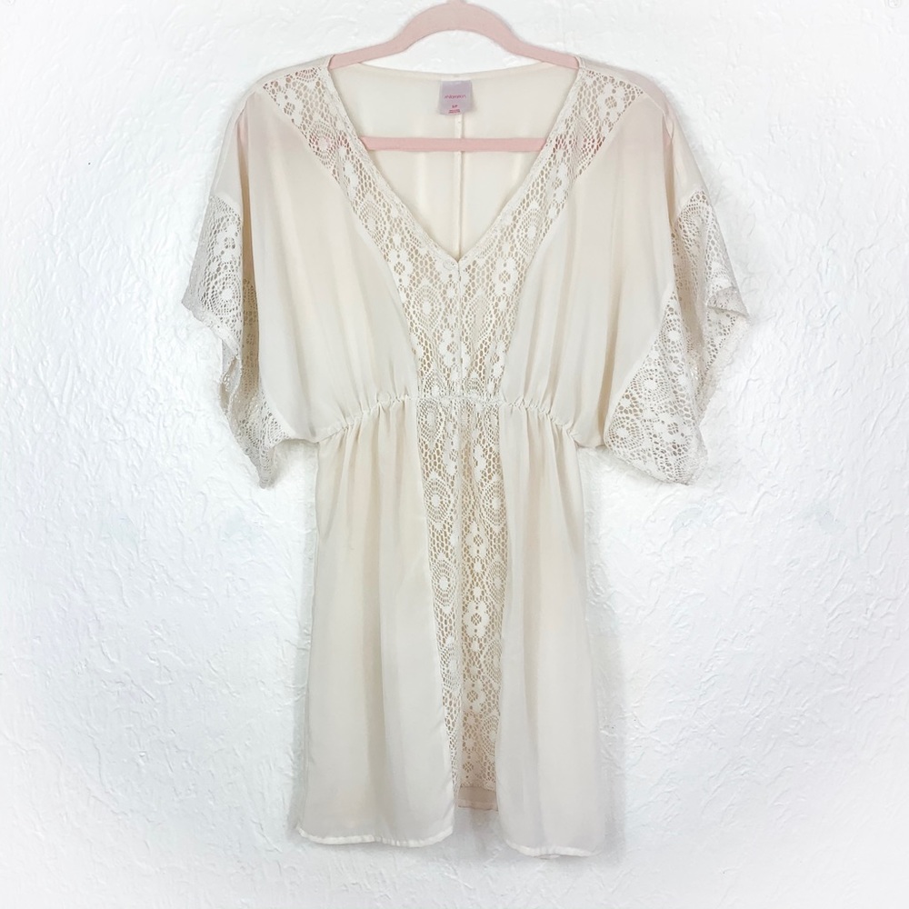 🦖Small Ivory Boho Swimsuit Cover Up Lace Top